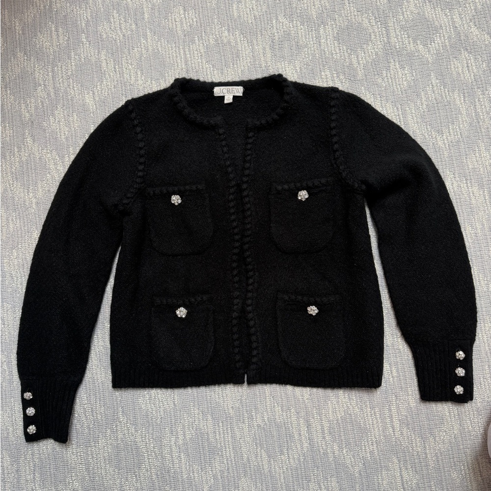 J. Crew Black Cardigan with Button Accents XS